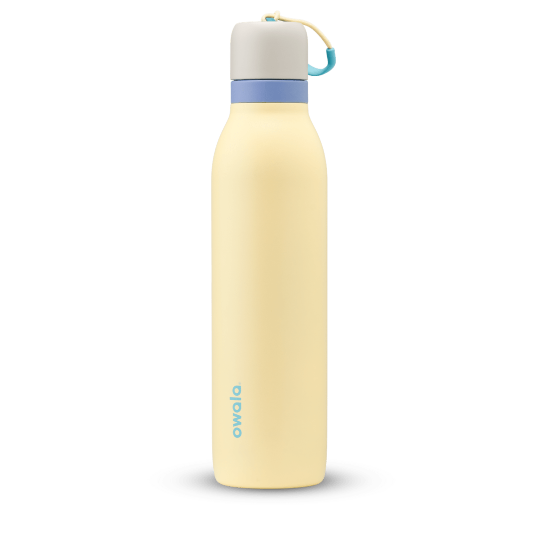 Owala yellow and blue 24oz FreeSip Twist stainless steel water bottle